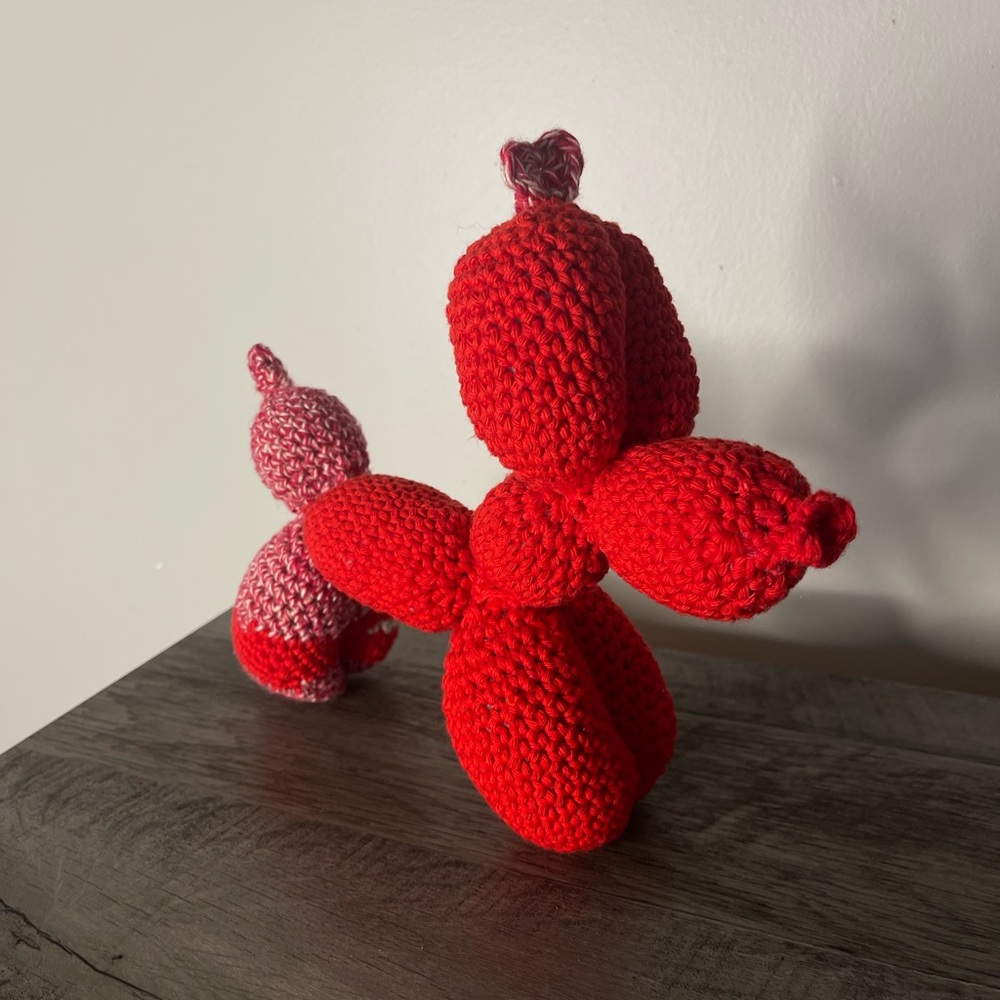 Balloon Dog Valentine’s Day Themed Handmade Crochet Dog Balloon